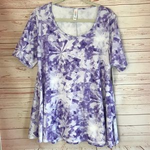 NWT lularoe purple geometric print perfect t